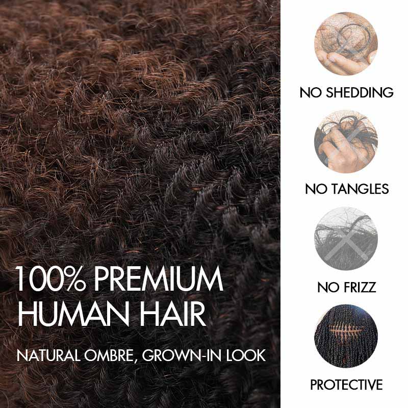 P3G5|Ombre Brown #T1B/4 Afro kinky Bulk Human Hair