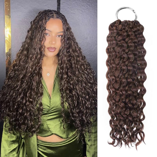 P3G5|Cabello Humano Ondulado Ondulado Marrón Oscuro Miracle Knots