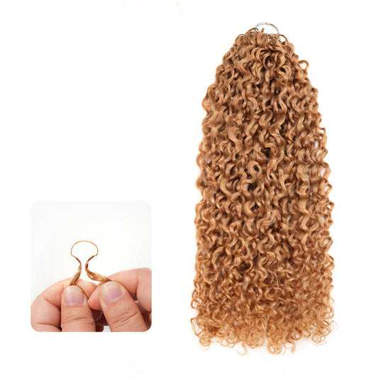 QVR Ganchillo Rizos Retorcidos Pluma Cabello Humano Rubio Miel Nudos Milagrosos Extensiones de Cabello de Ganchillo