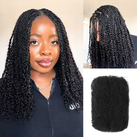 Precio Fijo|QVR Cabello Humano Natural Afro Rizado a Granel