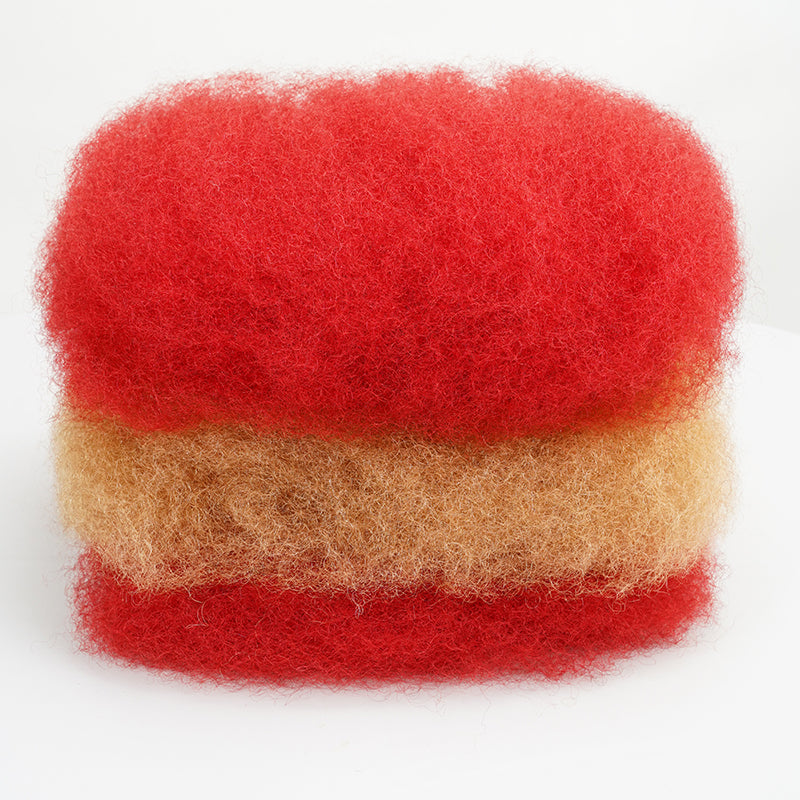 Spain Flag Colored Kinky Braids Human Hair Pack