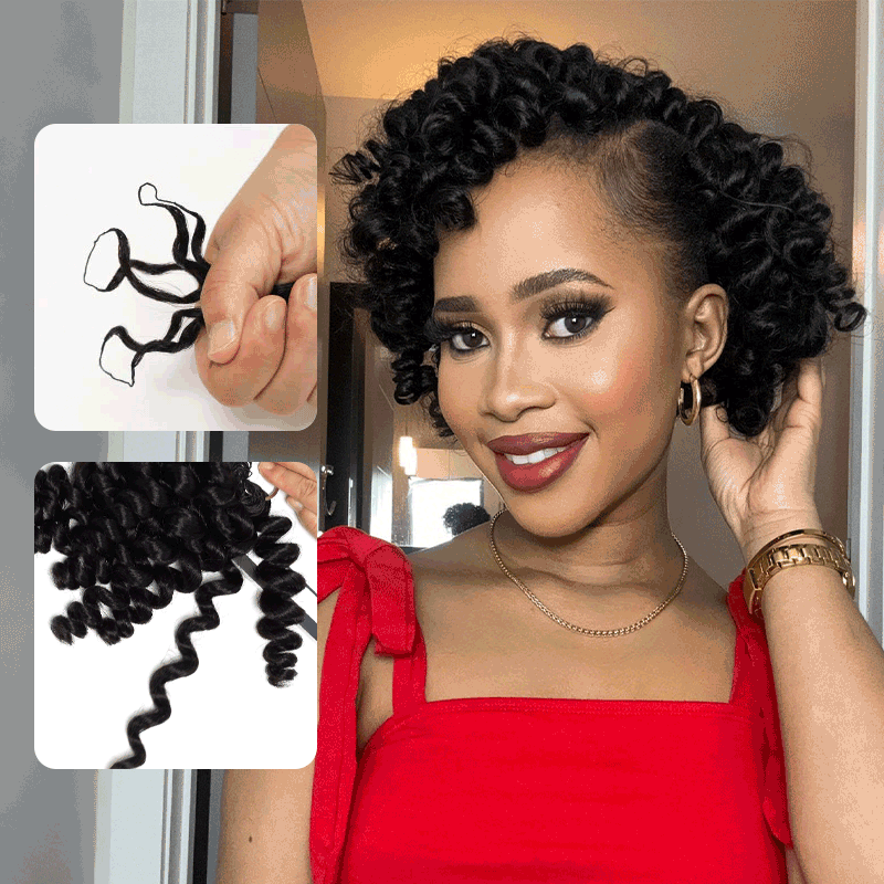 QVR 1 Pack Multi-Textures Natural Black Feather Crochet Human Hair Extension