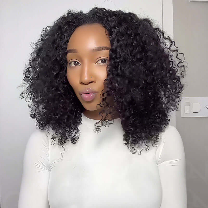 New User Only|QVR Hot Picks Twist Curly Drawstring Half Wig Human Hair Wigs