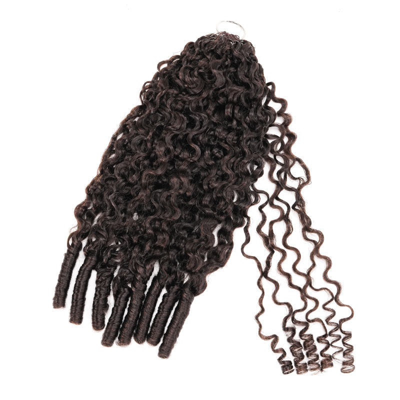 QVR Honey Blonde #27 Feather Crochet Human Hair Burmese Curly Crochet Weave Hair Extensions
