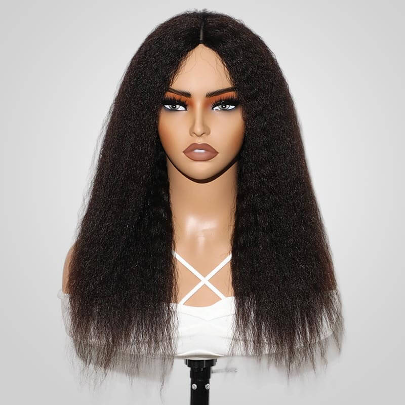 New User Only|QVR 18inches Kinky Curly V Part Wigs Human Hair Wig