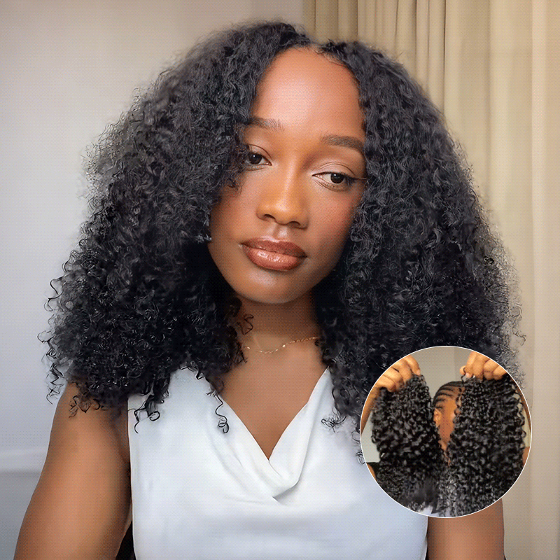 P3G5|Tight Curly Miracle Knots Human Hair|2.5 Packs=Full Head