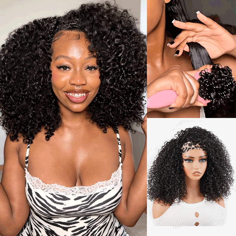 US Only|QVR #1B Twist Curly Half Wig