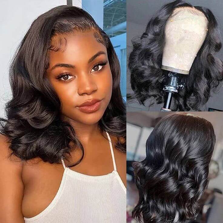 Flash Sale|QVR Straight 4x6 Pre-cut Lace Closure Human Hair Short Bob Wigs