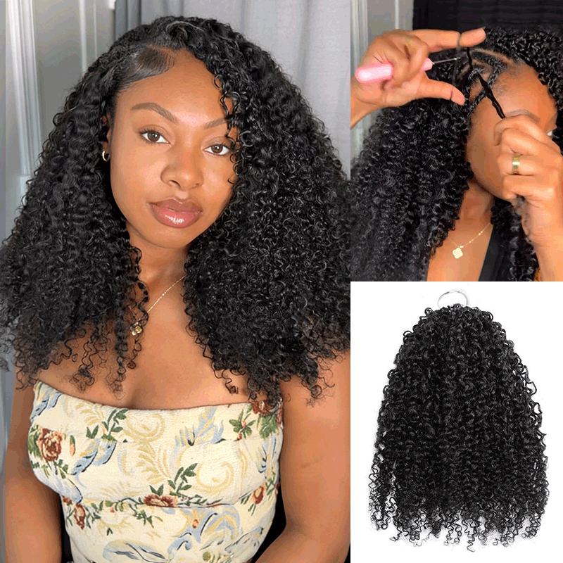 P3G5|Tight Curly Miracle Knots Human Hair|2.5 Packs=Full Head
