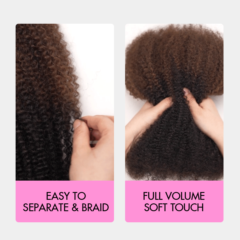 MATCH SALE|QVR Ombre #T1B/4 Afro kinky Bulk Human Hair