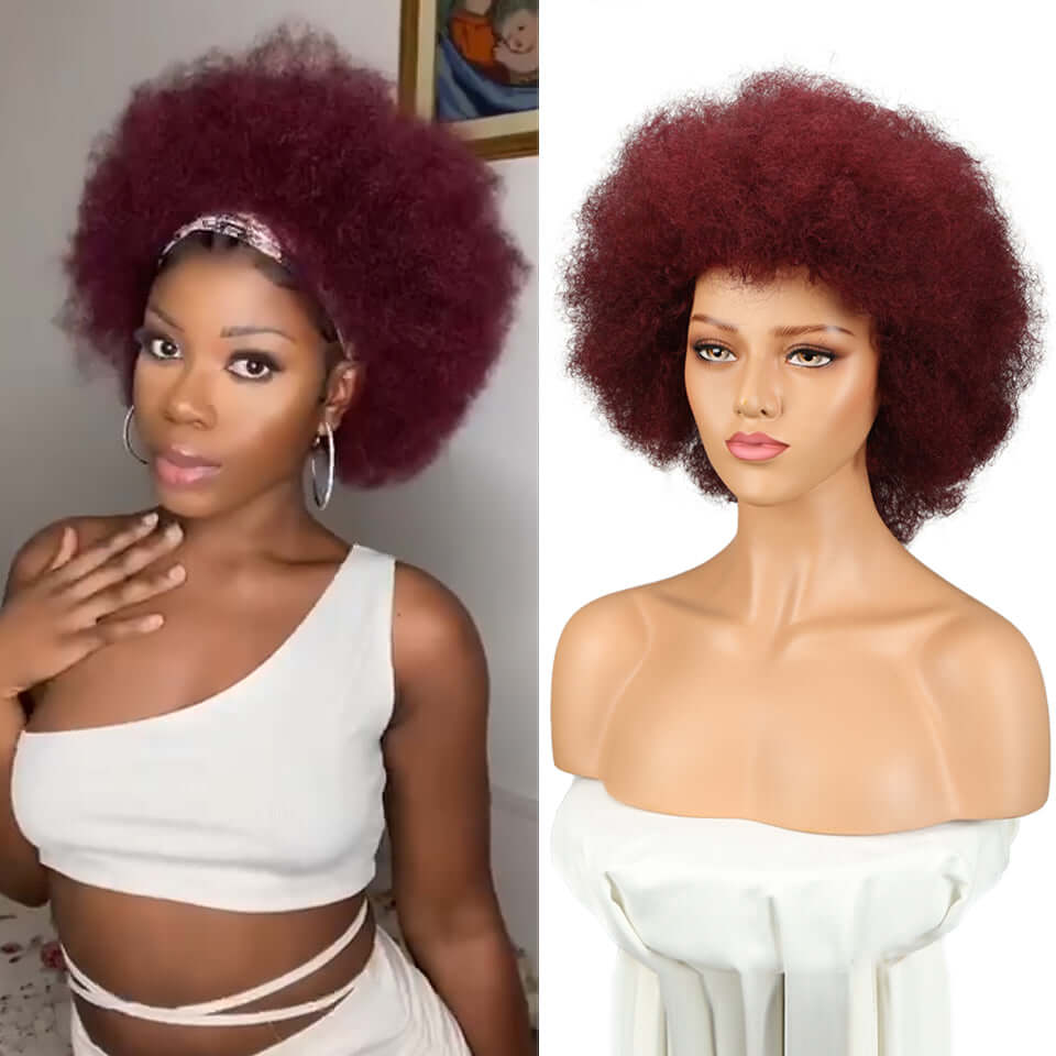 BOGO|Popular Afro Glueless Human Hair Short Wigs