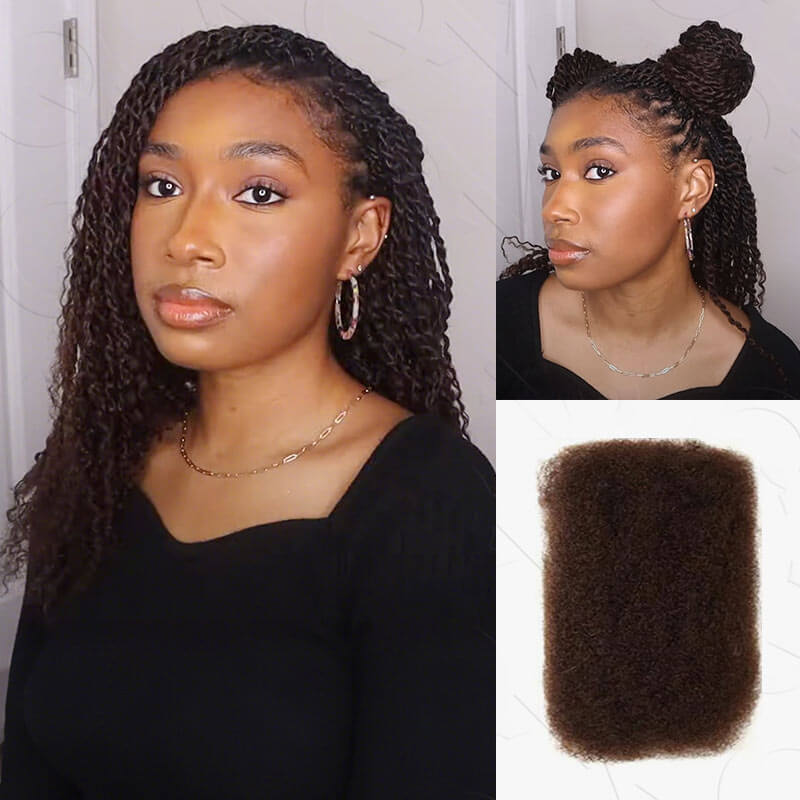 P3G5|Dark Brown Afro kinky Bulk Human Hair