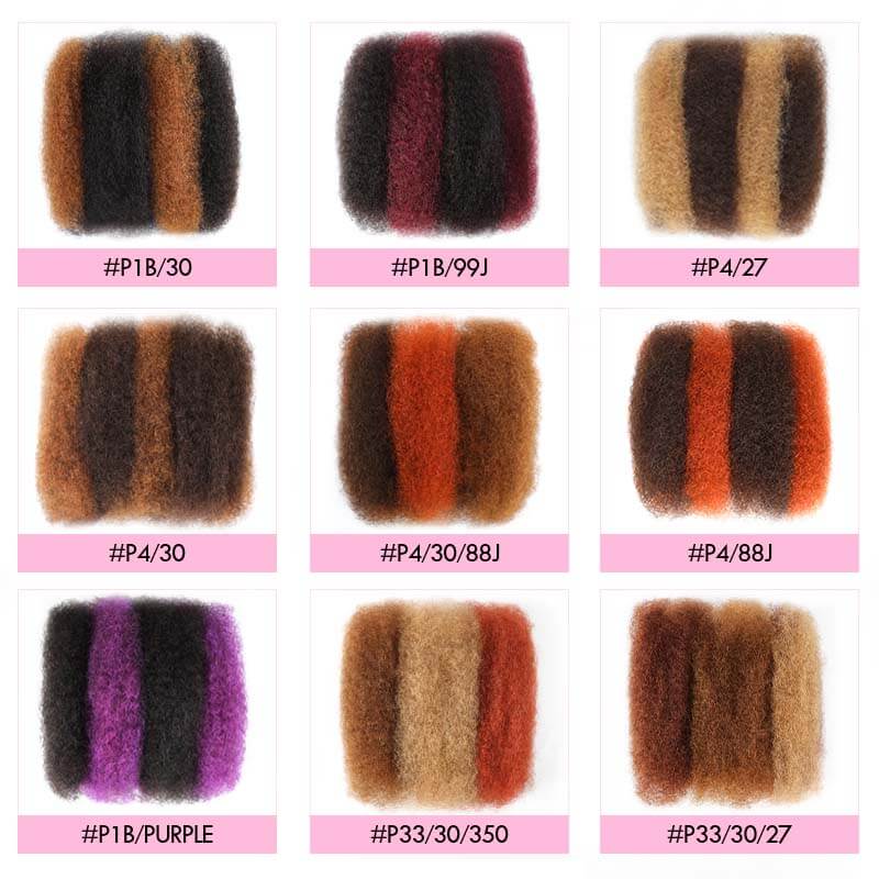 50% OFF|Muti Brown Combo Afro Kinky Bulk Human Hair