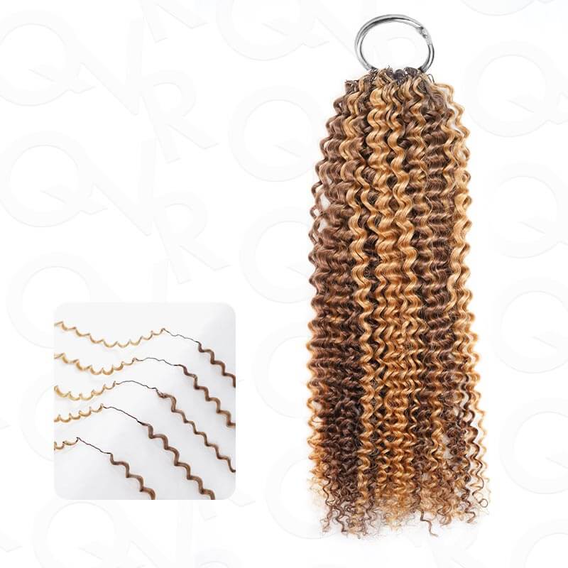 BOGO|#P4/27 Small Kinky Curly Feather Crochet Human Hair Extentions