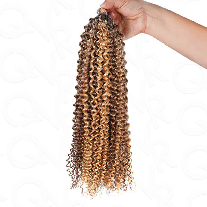 BOGO|#P4/27 Small Kinky Curly Feather Crochet Human Hair Extentions