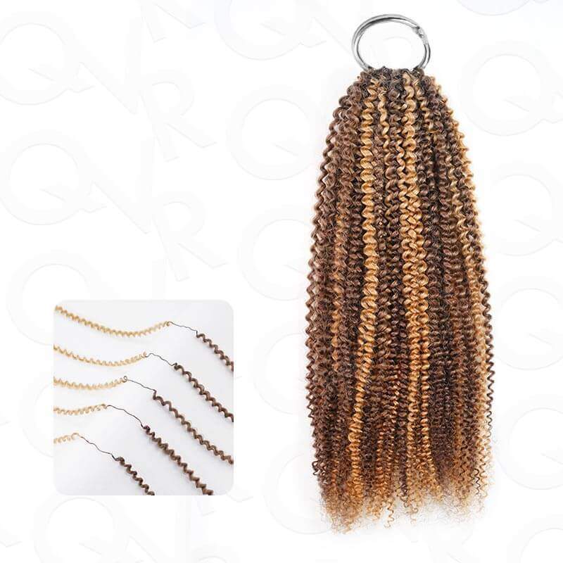 QVR Highlight #P4/27 Feather Crochet Human Hair Burmese Kinky Curly Miracle Knots Hairstyle