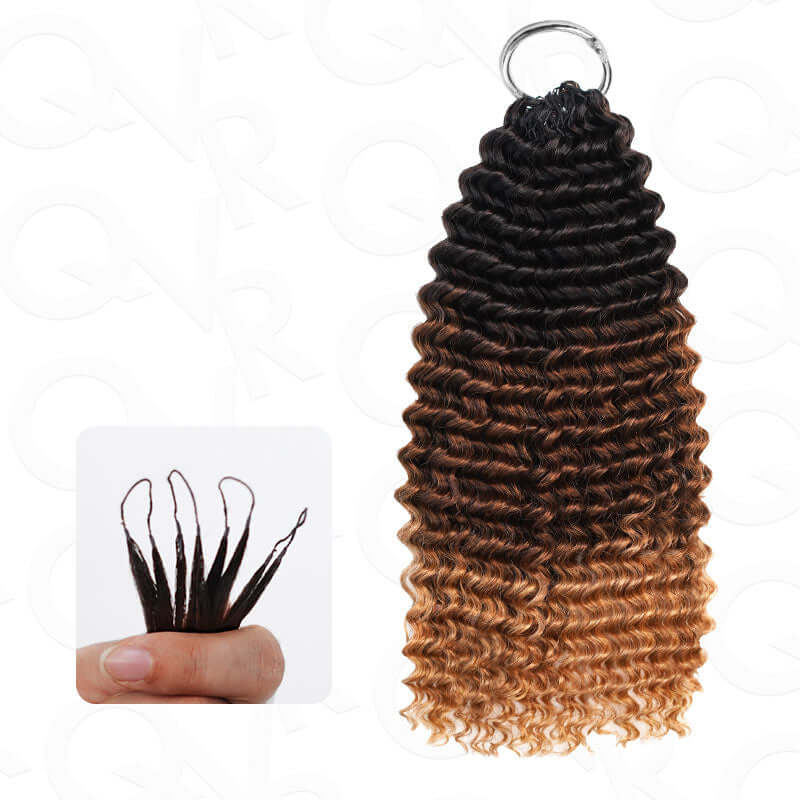 B3G1|Ombre #T1B/30/27 Small Kinky Curly Feather Crochet Human Hair