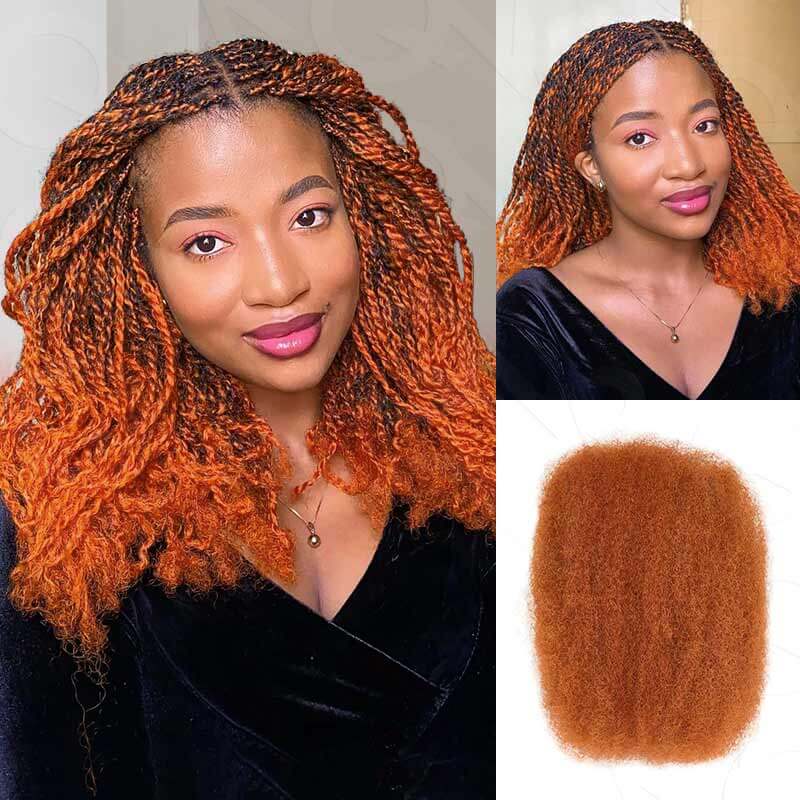 QVR 1 Pack Ginger Orange Afro kinky Bulk Human Hair