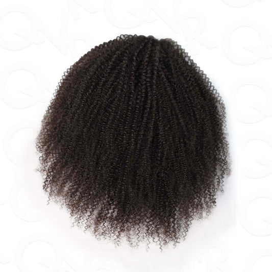 Venta flash | Extensión de cola de caballo con cordón QVR Pelo humano rizado afro encrespado