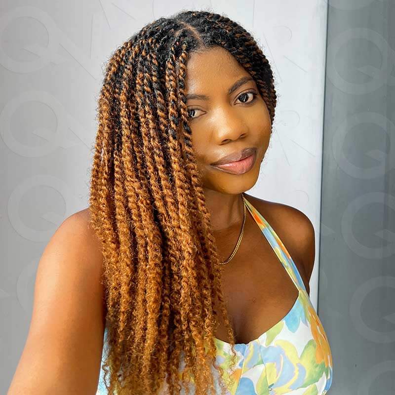 QVR 1 Pack Auburm Brown Afro Kinky Bulk Human Hair