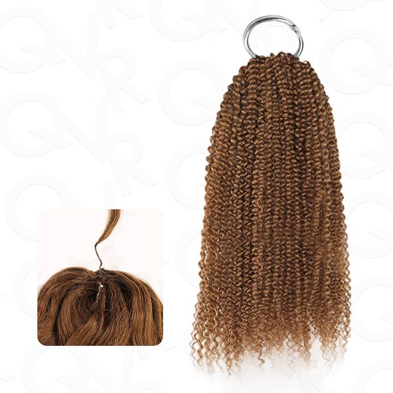 $100 de descuento Venta para miembros | Pelo humano de ganchillo tipo pluma rizado afro Kinky