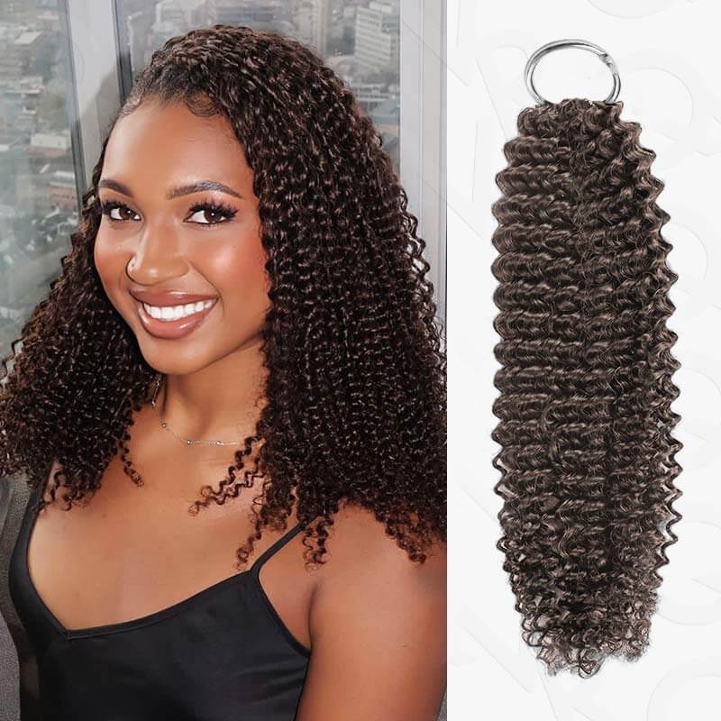 US Only|QVR #4 Small Kinky Curly Feather Crochet Human Hair