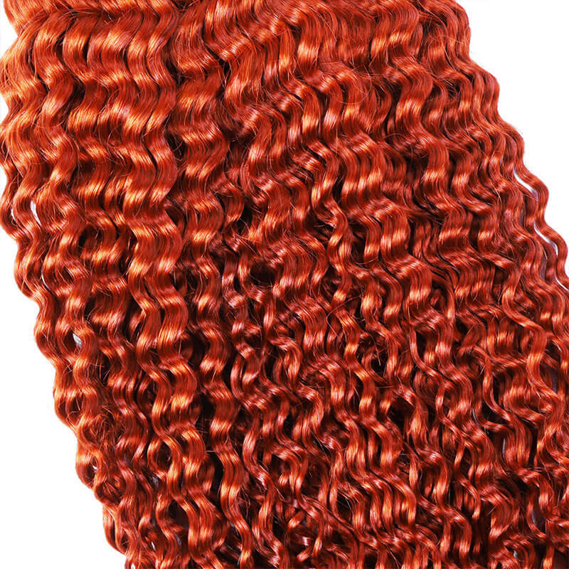 B3G1|QVR Orange Kinky Curly Bulk Human Hair Extensions