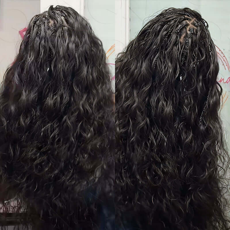 B3G1|QVR Natural Black Bulk Human HairExtensions for Boho Knotless Braiding