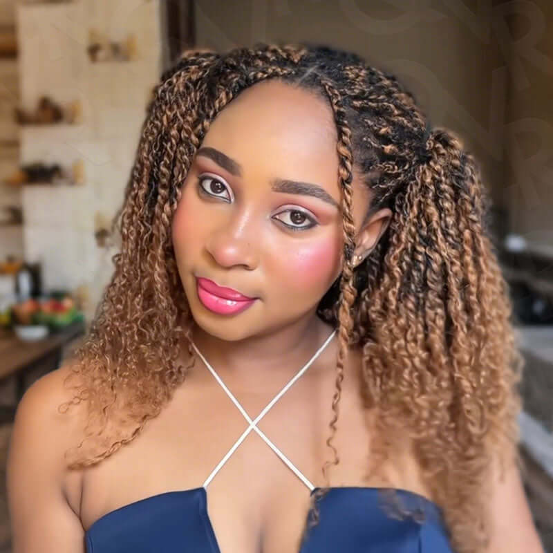 B3G1|QBrown Color Afro Kinky Bulk Human Hair