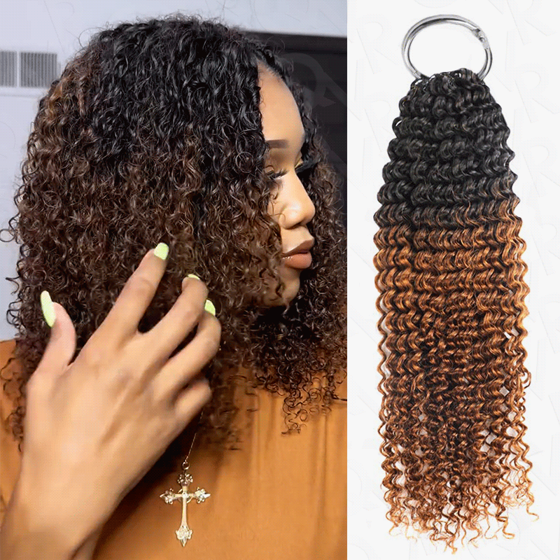 $100off Member Sale|#T1B/30 Small Kinky Curly Feather Crochet Hair