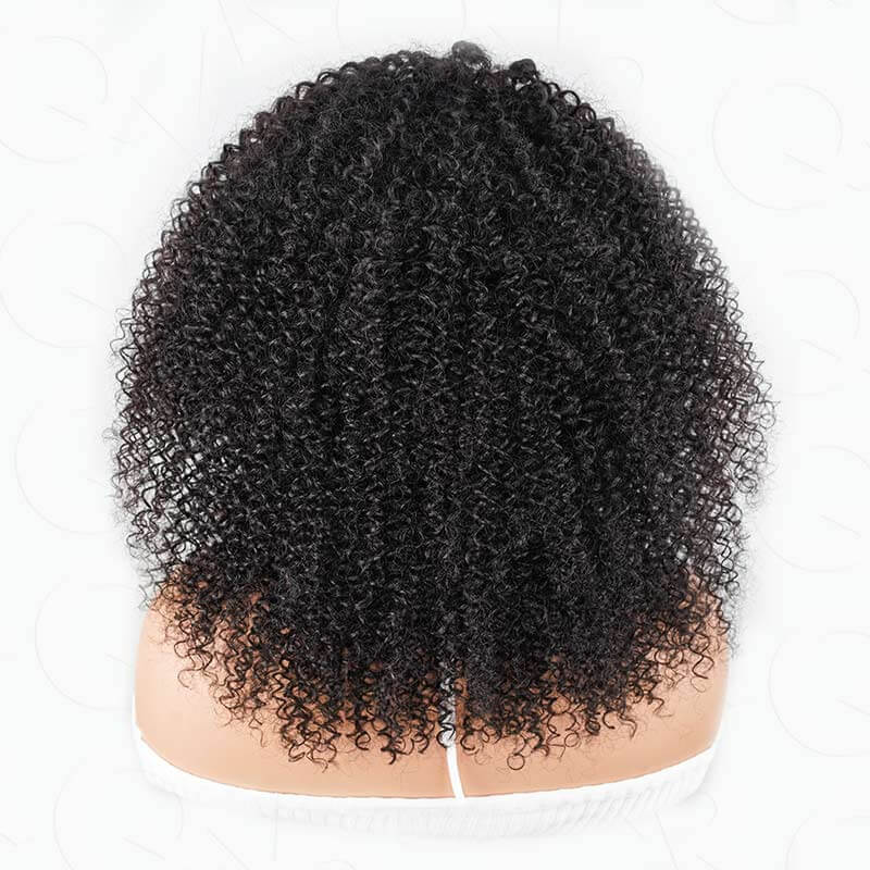 US Only|QVR #1B Kinky Curly Half Wig