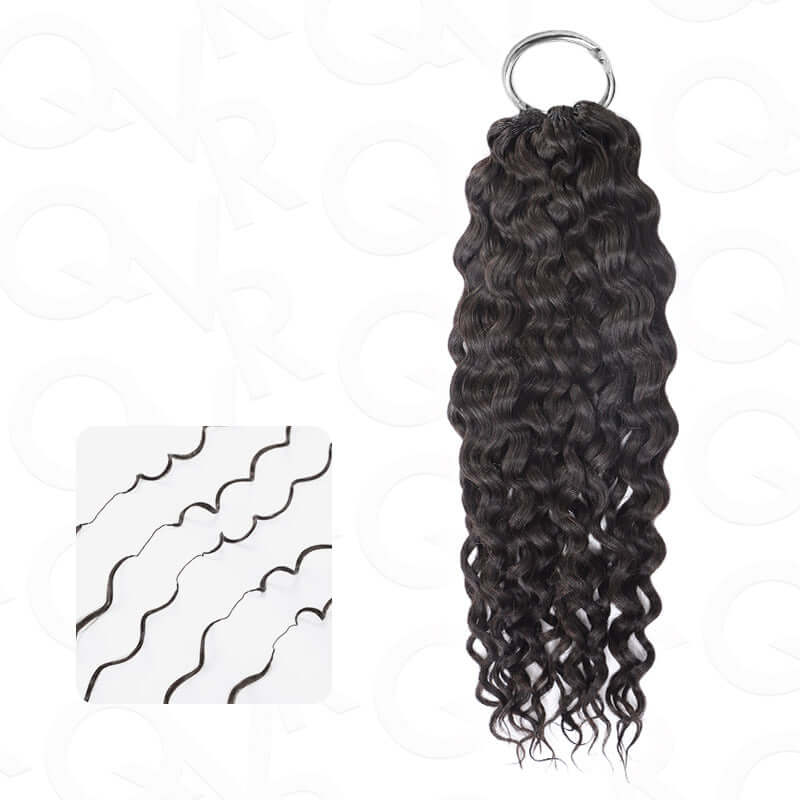 $100off Member Sale| Natural Black Water Wave Feather Crochet Hair