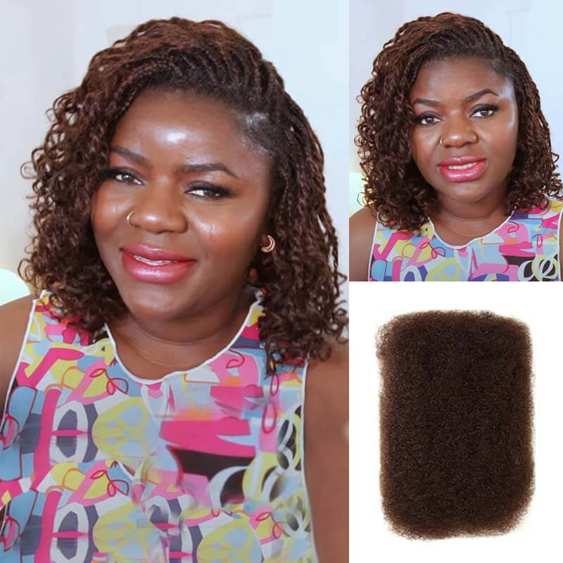 B3G1|Reddish Brown Afro kinky Bulk Human Hair
