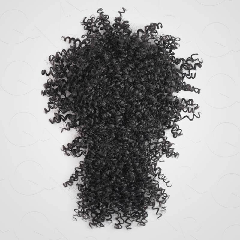 Flash Sale|QVR Drawstring Ponytail Extension With Bangs Short Curly Human Hair