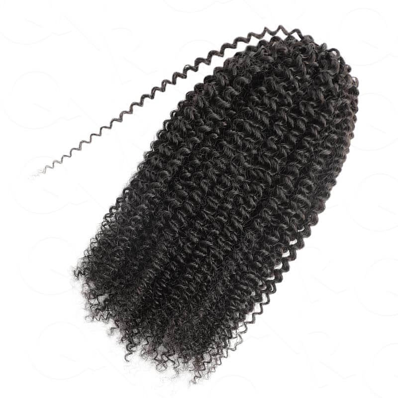 $100 de descuento Venta para miembros | Pelo humano de ganchillo tipo pluma rizado afro Kinky
