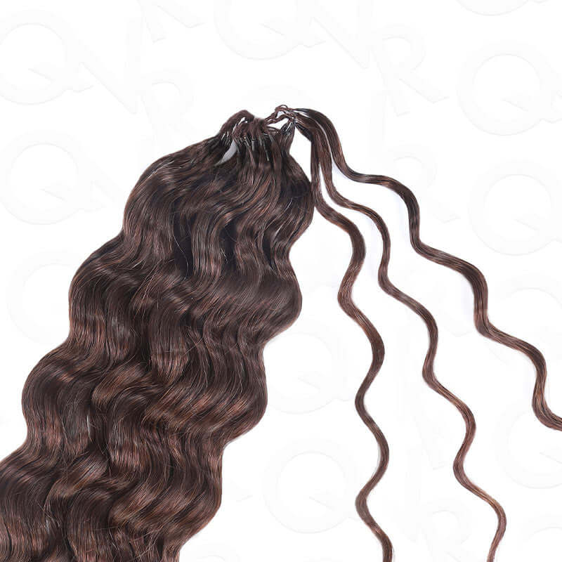 BOGO|Dark Brown Water Wave Human Hair Crochet Weave Hair Extension
