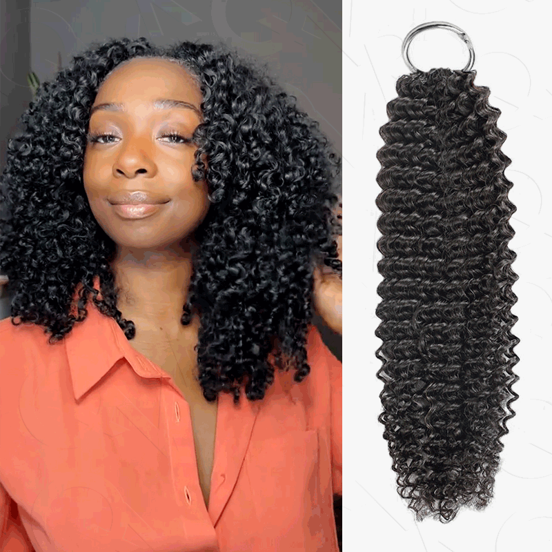 B3G1|Ombre #T1B/30 Small Kinky Curly Feather Crochet Human Hair
