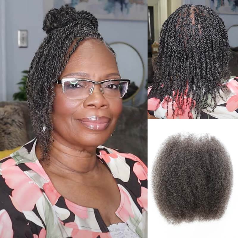 B3G1| QVR Mix Colors Color Afro Kinky Bulk Human Hair