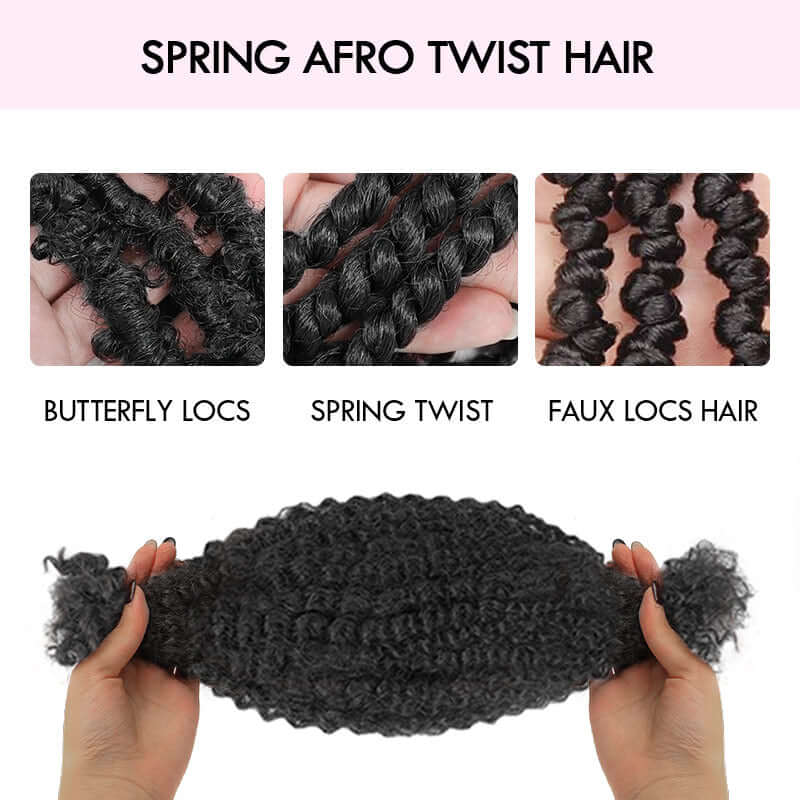 IG Exclusive|3 Packs Natural Black Spring Twist Hair for Type 4A/3C Hair