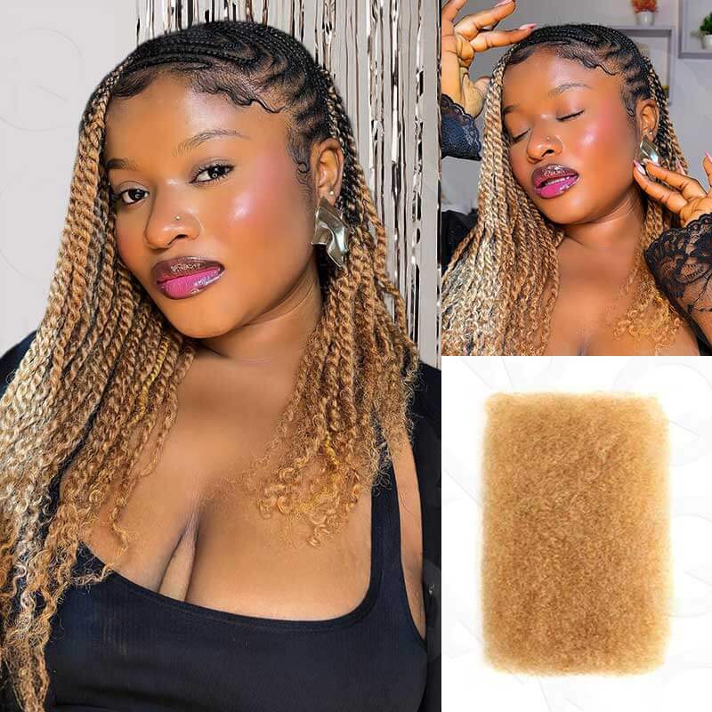 B3G1|Honey Blonde Afro kinky Bulk Human Hair