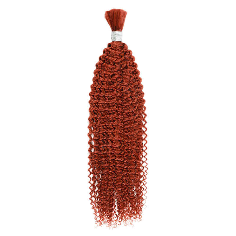 B3G1|QVR Orange Kinky Curly Bulk Human Hair Extensions