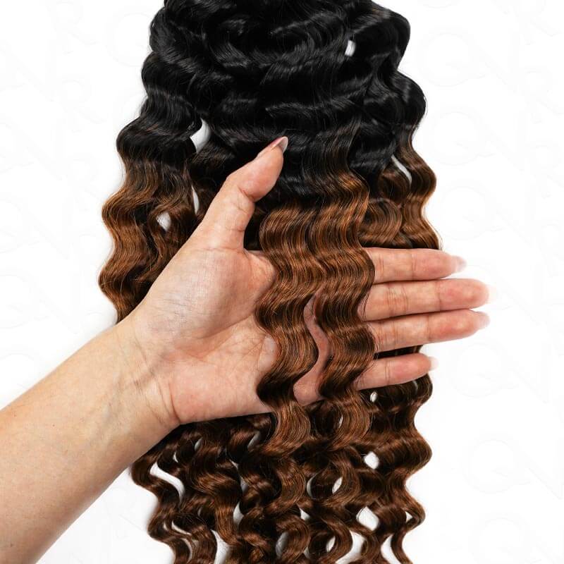 US Only|QVR #T1B/30 Water Wave Feather Crochet Human Hair