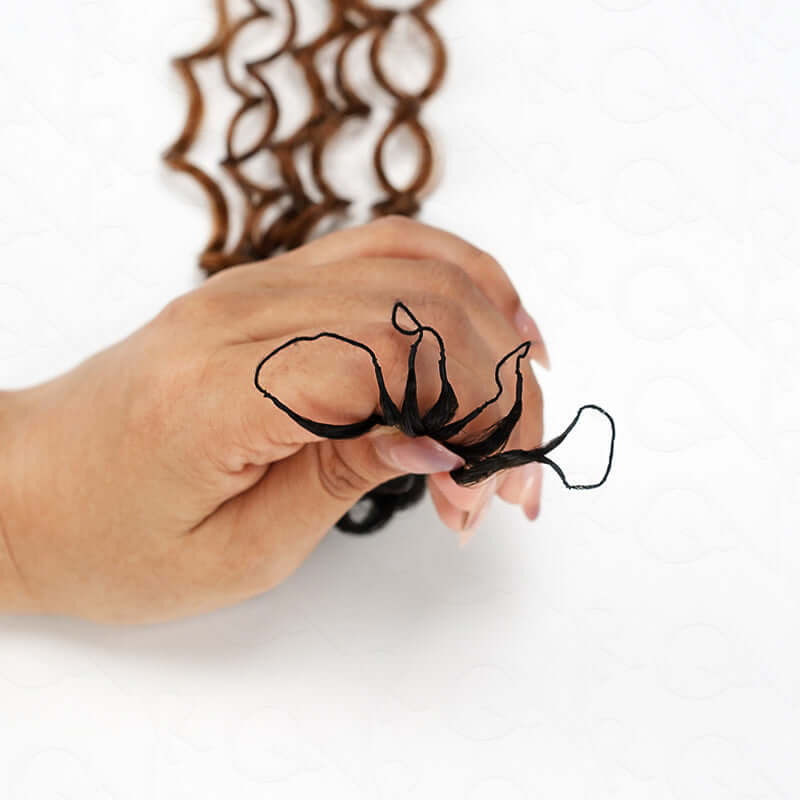 QVR #T1B/30 Crochet Hair Water Wave Machine Made Feather Human Hair Extension