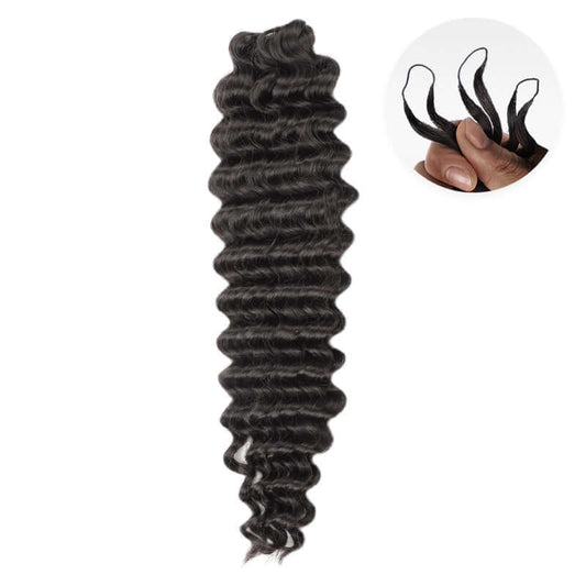 OFERTA FINAL | Extensión de cabello humano trenzado a ganchillo hecho a mano de onda profunda con plumas