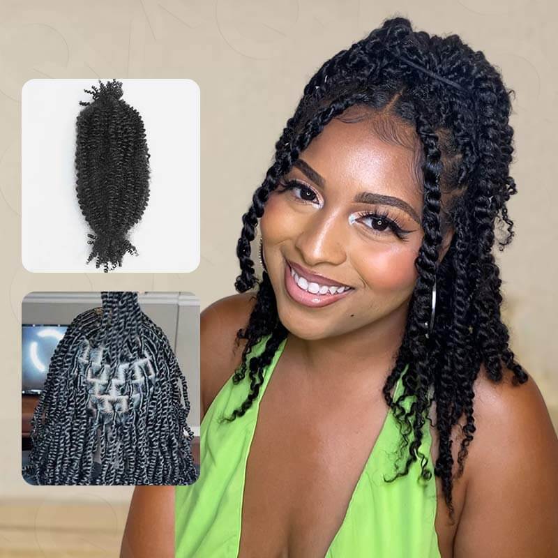 US Only|QVR #1B Spring Twist Human Hair 4a/3c Extensions