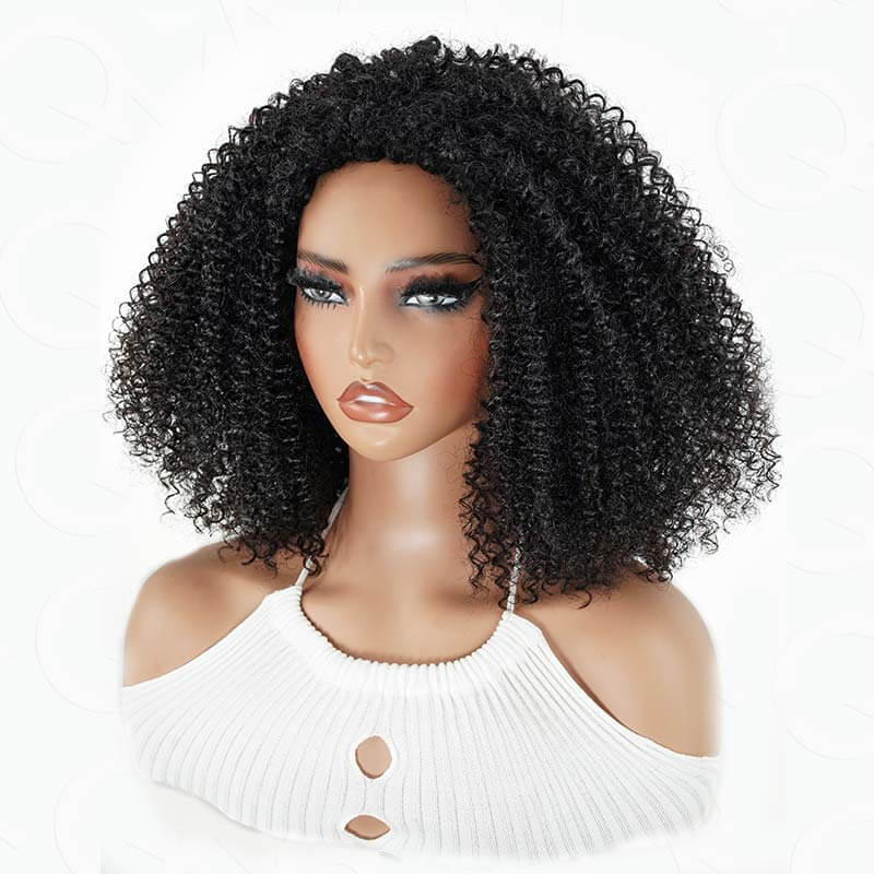 Flash Sale|QVR Glueless Half Wig 3 In 1 Kinky Straight Human Hair Protective Hairstyle