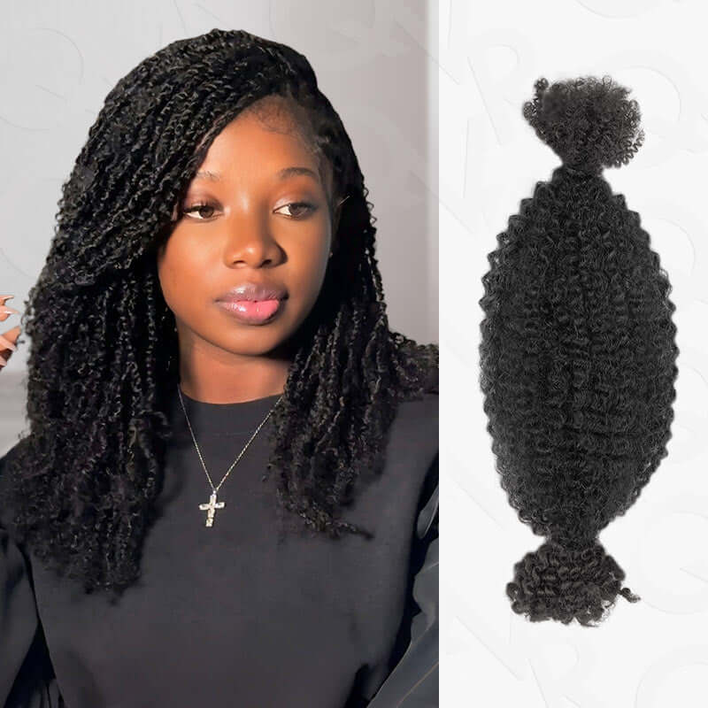 Venta al por mayor|Compra 15 paquetes de cabello humano natural de resorte negro y recibe 10 paquetes gratis