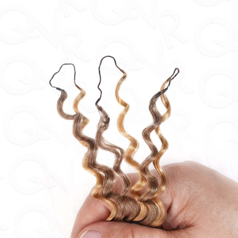 BOGO|#P4/27 Small Kinky Curly Feather Crochet Human Hair Extentions