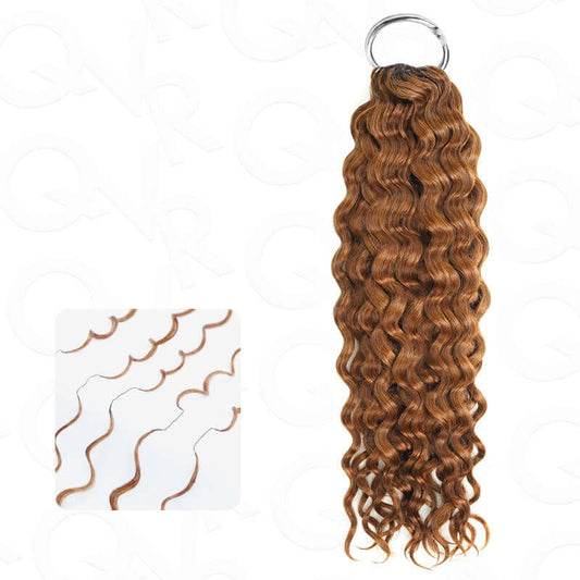 Venta Flash|QVR Castaño rojizo #30 Cabello Humano Crochet Pluma Onda de Agua