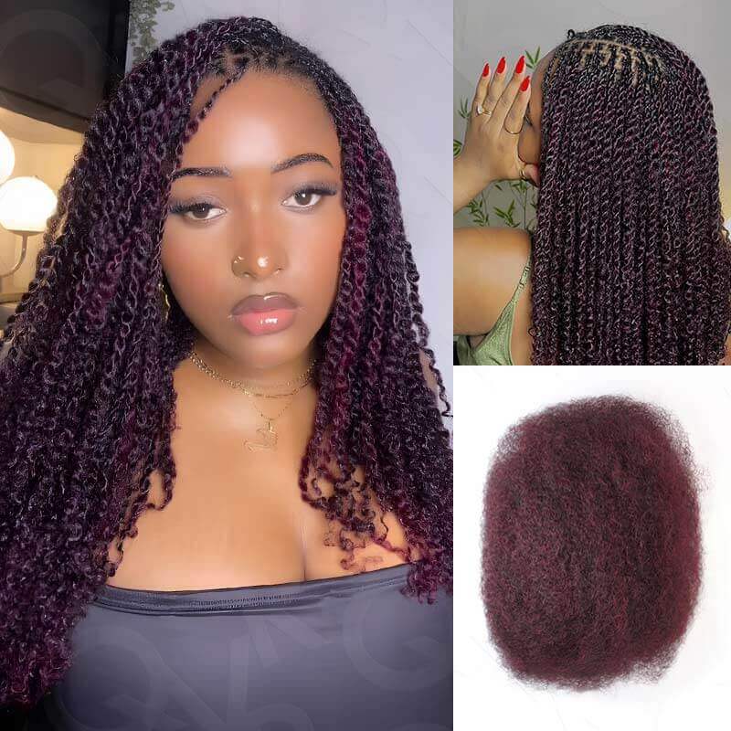 B3G1| QVR Mix Colors Color Afro Kinky Bulk Human Hair